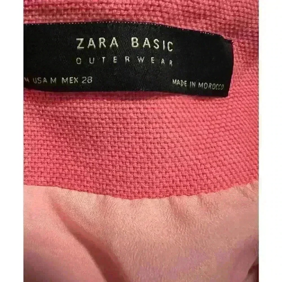 Zara Pink & White Blazer Size Medium - Picture 6 of 8